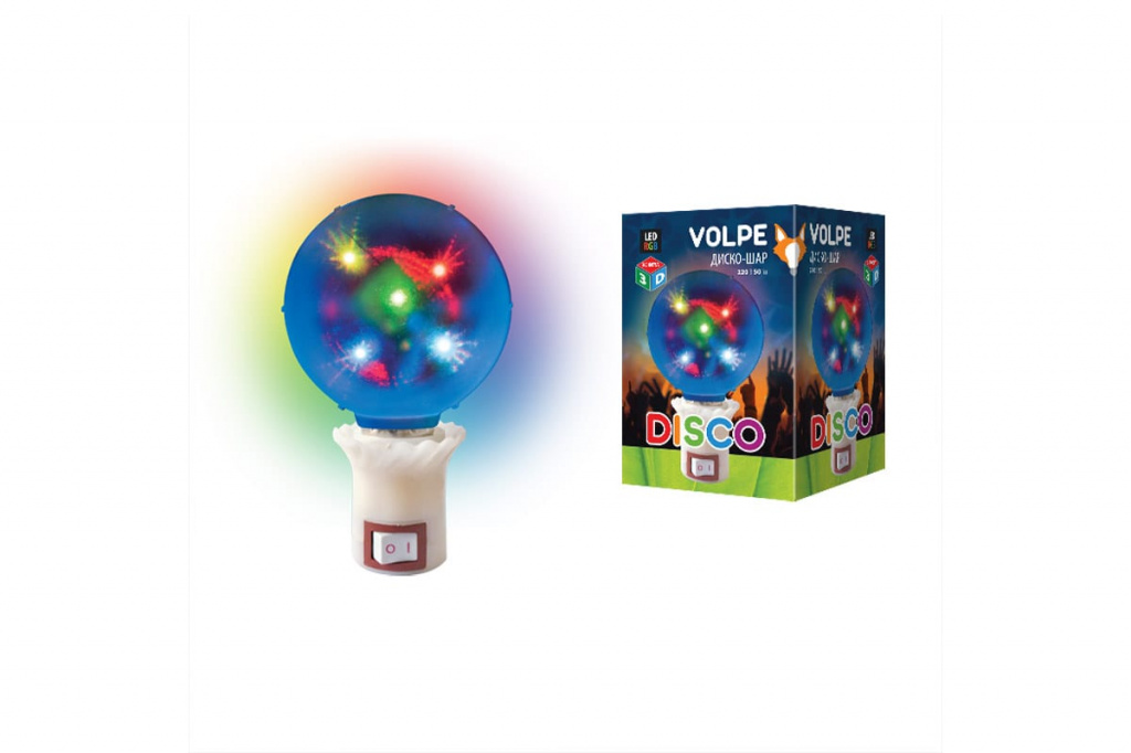 Светильник декоративный Volpe Disco ULI-Q309 с вилкой RGB