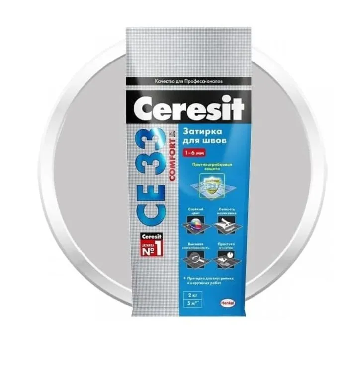 Затирка Ceresit СЕ33 S Comfort №04 серебристо серый 2 кг