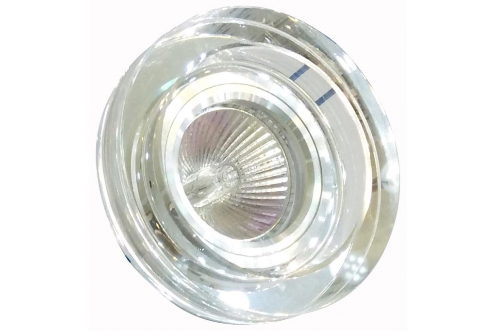 Светильник галогенный De Fran FT 890 MR16 круг хром+зеркальный прозрачный