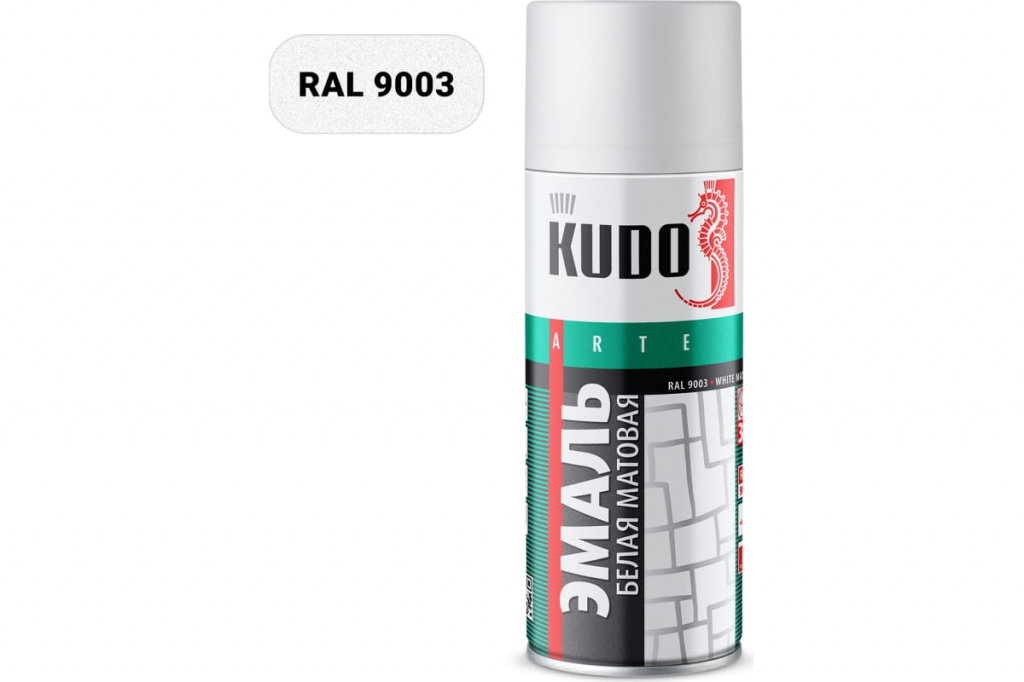Эмаль универсальная KUDO KU-1101 белая матовая 520 мл 