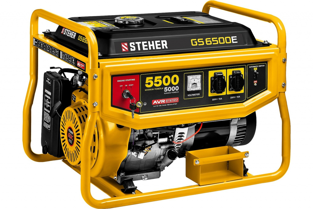 Генератор бензиновый STEHER GS-6500Е с электростартером