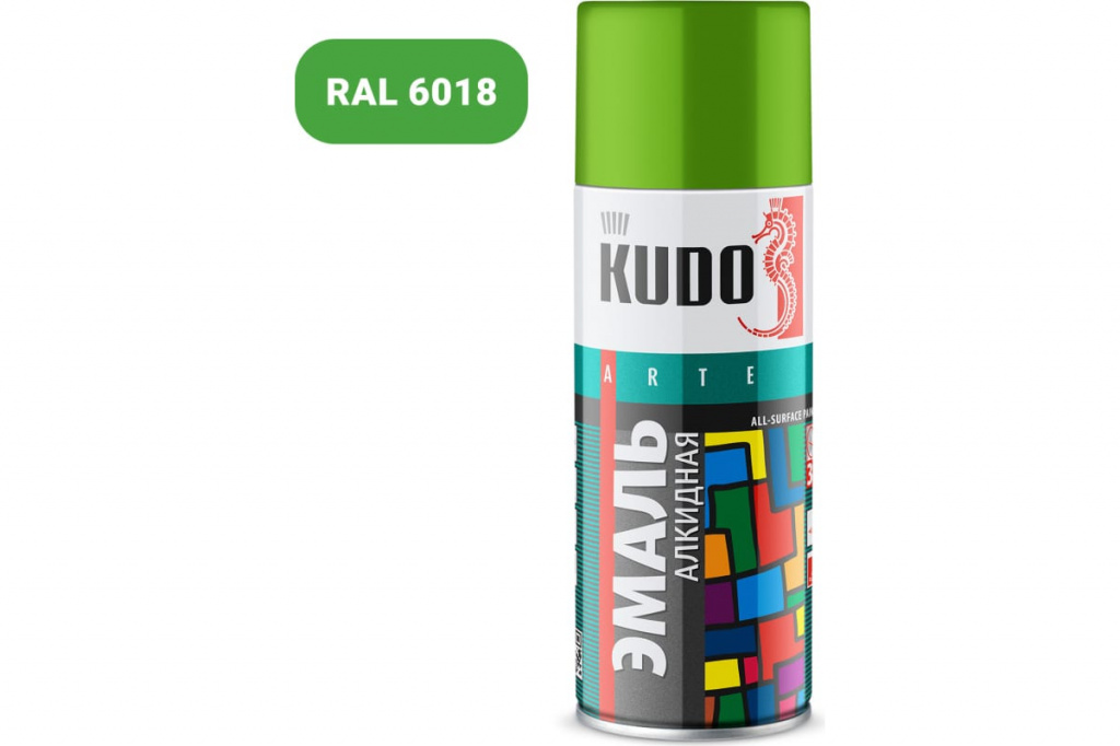 Эмаль универсальная KUDO KU-10088 салатовая 520 мл 