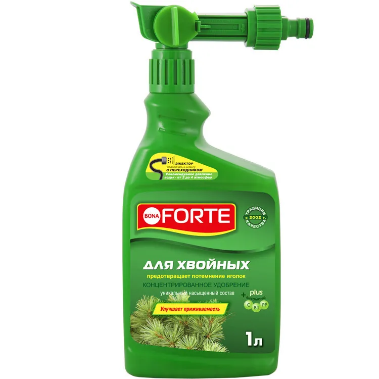 Удобрение Bona Forte для хвойных растений, эжектор 1 л