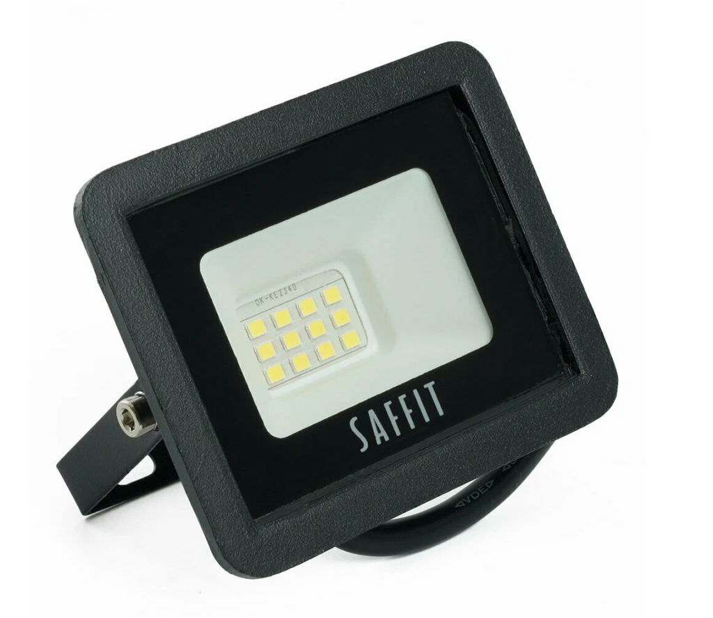 Прожектор Saffit SFL90-10 10W 6400K 80х60х30мм AC220V/50Hz IP65, черный