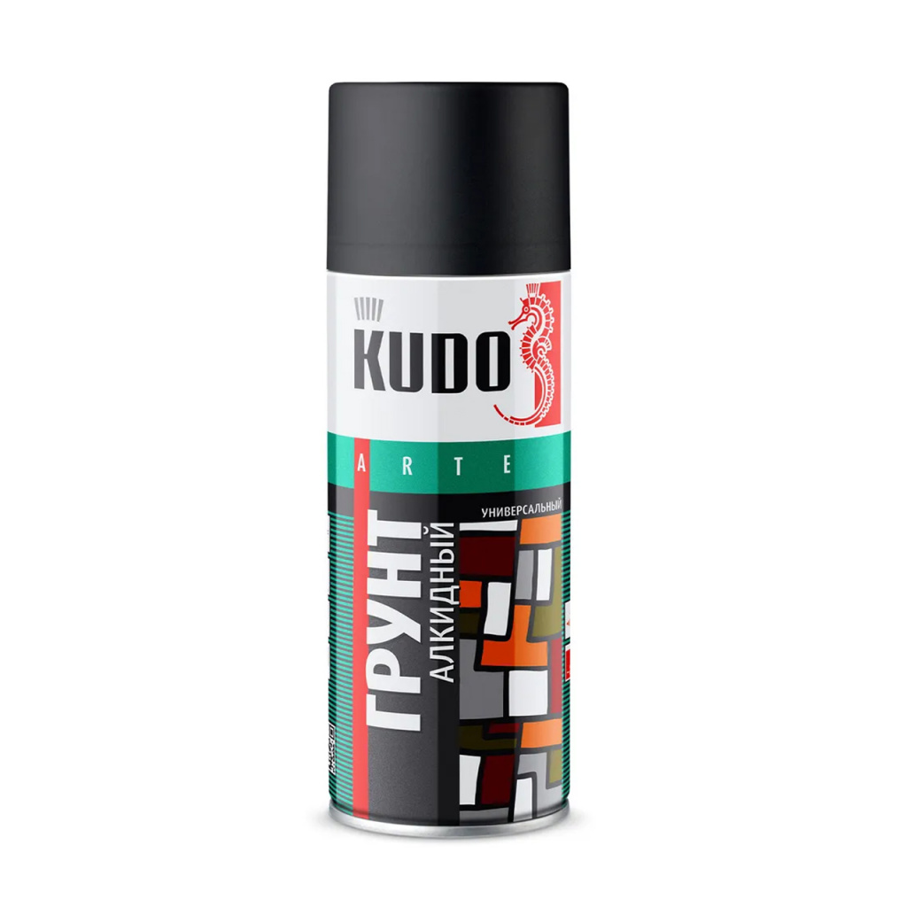 Грунт универсальный KUDO KU-2003 алкидный черный 520 мл 