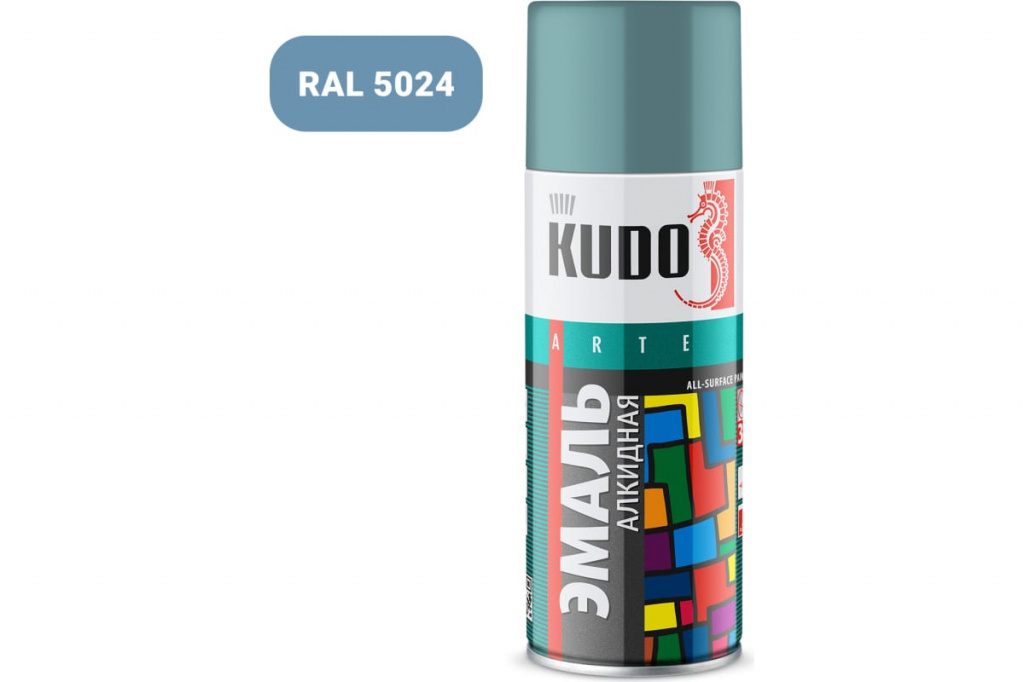 Эмаль универсальная KUDO KU-10114 серо-голубая 520 мл 