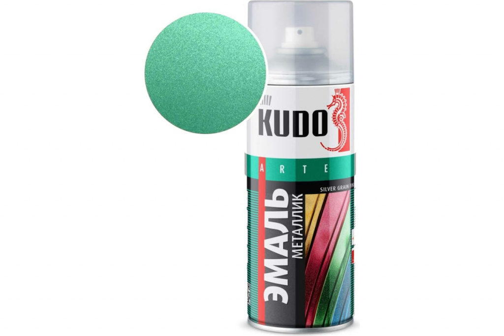 Эмаль универсальная KUDO KU-1054 металлик зеленая 520 мл 