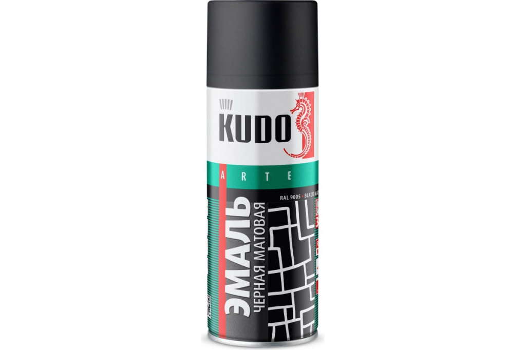 Эмаль универсальная KUDO KU-1102 черная матовая 520 мл 