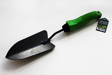 Посадочный совок Green Revolution, широкий, сталь А3, серая-зелёная ручка