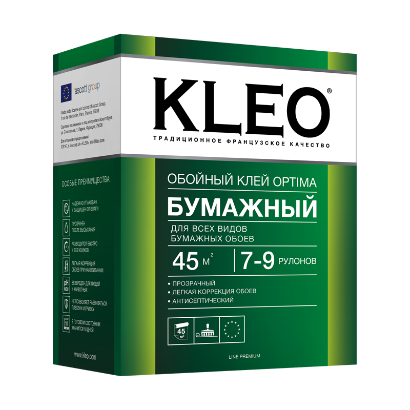 Клей для любых бумажных обоев KLEO OPTIMA 7-9