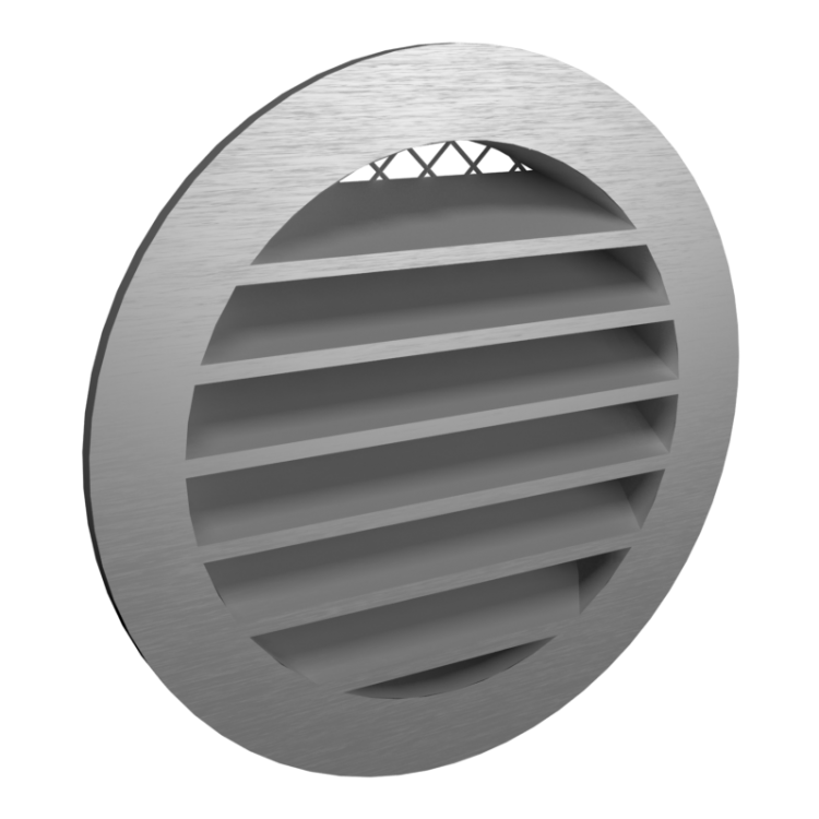 Решетка вентиляционная ERA 10РКМ круглая c сеткой D125 с фланцем D100 Алюминий