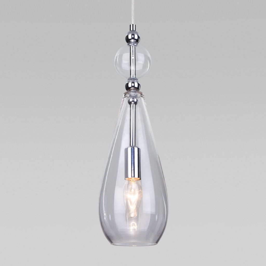 Светильник подвесной со стеклянным плафоном Eurosvet 50202/1 прозрачный
