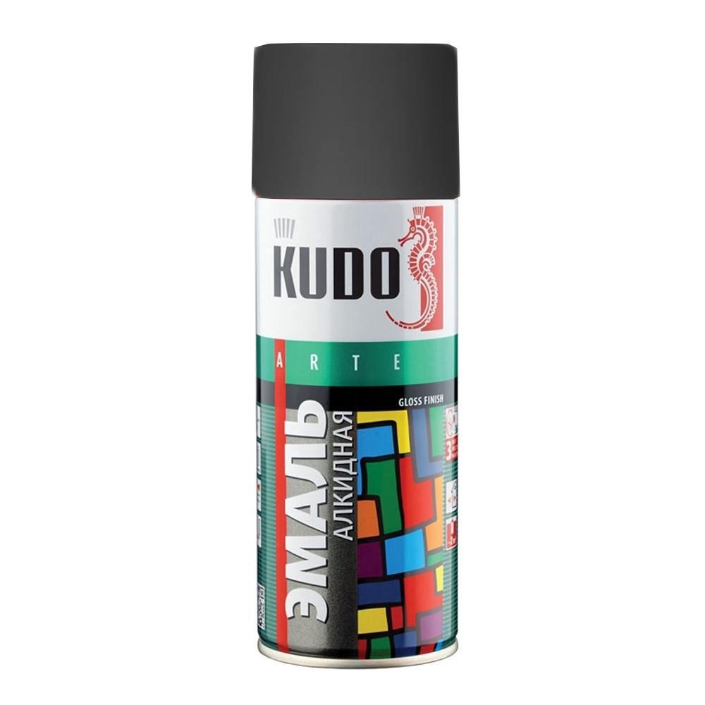 Эмаль универсальная KUDO KU-10186 глубоко-серая 520 мл 