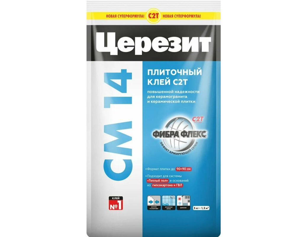 Клей для плитки и керамогранита Ceresit CM14 Extra 5 кг 