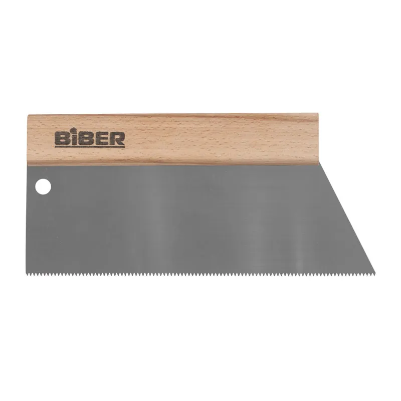 Шпатель для клея BIBER 35273 с деревянной ручкой 250 мм зубчатый тип S4