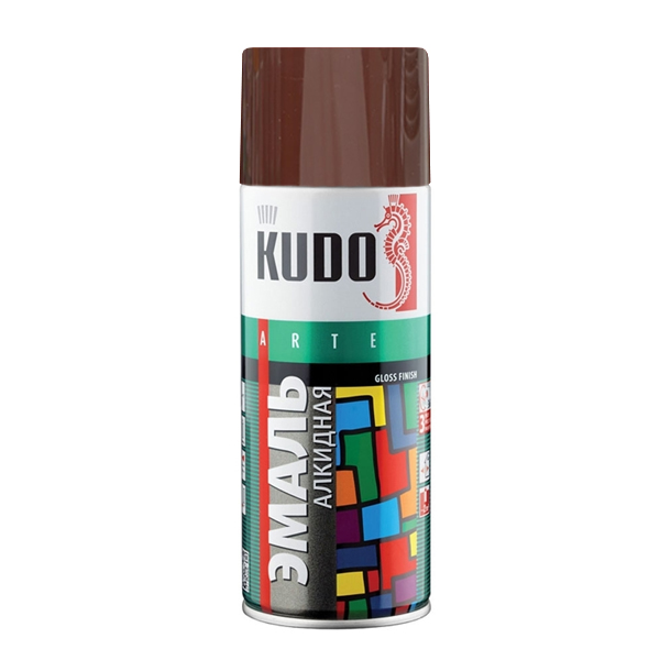 Эмаль универсальная KUDO KU-1012 коричневая 520 мл 