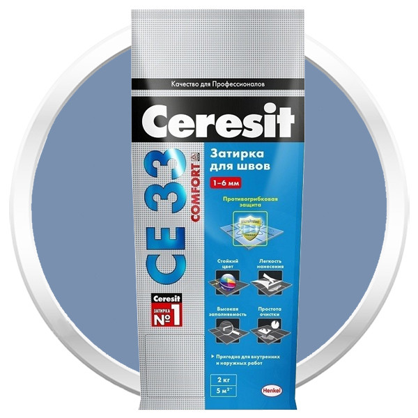 Затирка Ceresit СЕ33 Comfort №85 серо-голубой 2 кг 