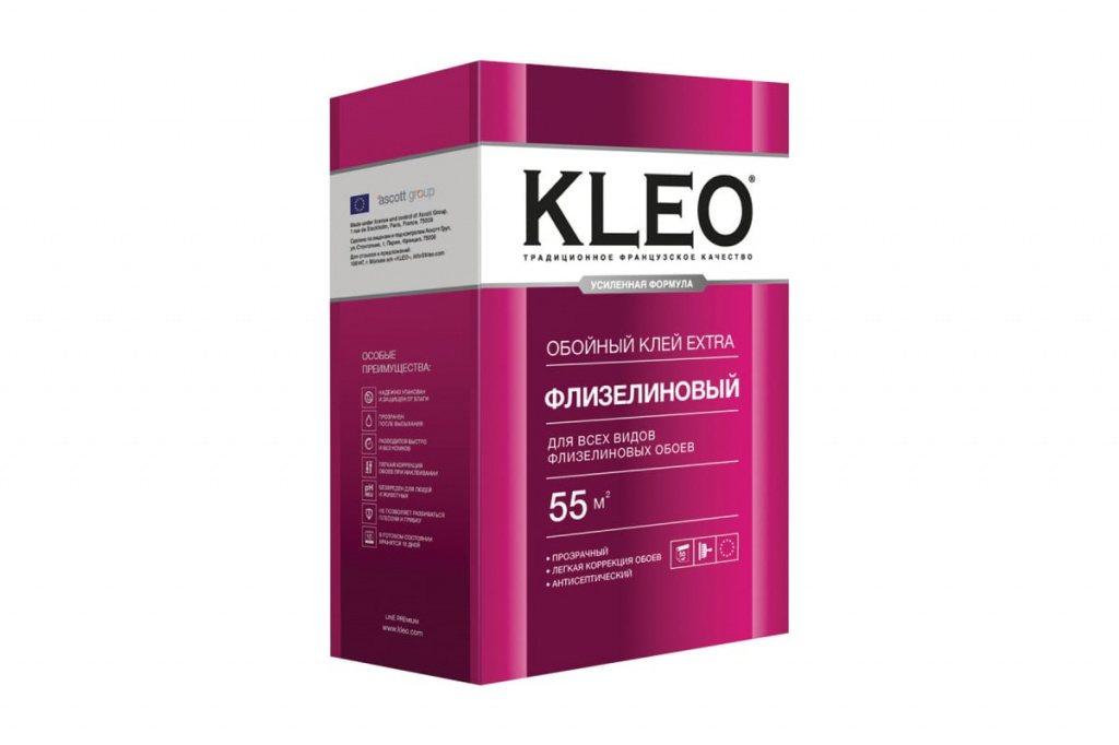KLEO EXTRA 55, Клей для флизелиновых обоев, сыпучий