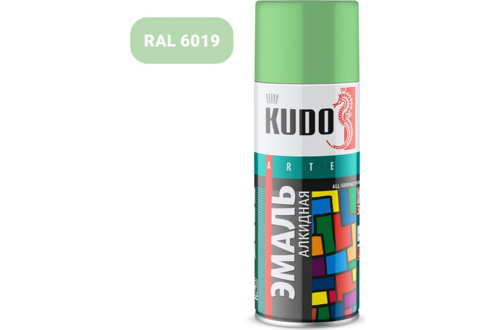 Эмаль универсальная KUDO KU-10089 зеленая пастельная 520 мл 