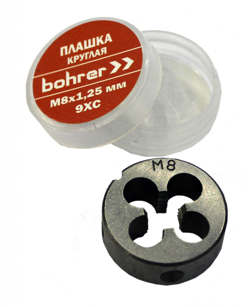Плашка Bohrer круглая  М5 х 0,8 мм метрическая, сталь 9ХС