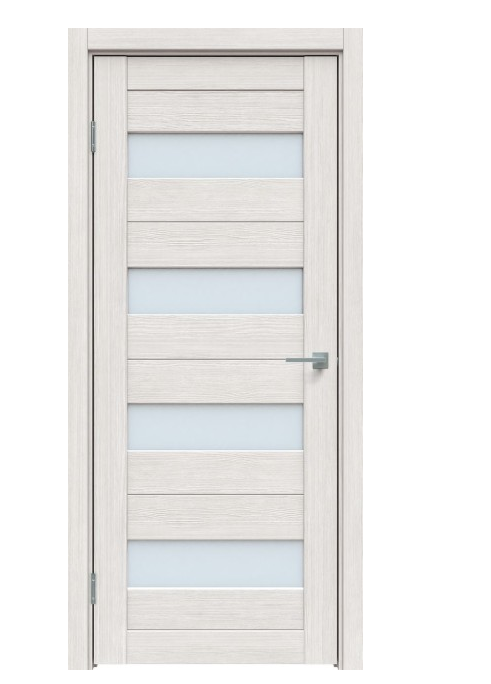 Дверь межкомнатная LUXURY 571 Лиственница белая М7, стекло SATINATO, 600*2000 мм 