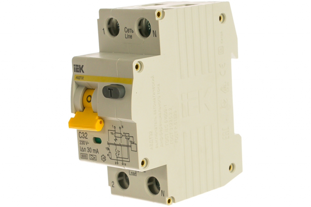 Выключатель автоматический дифференциального тока IEK АВДТ32 C32 