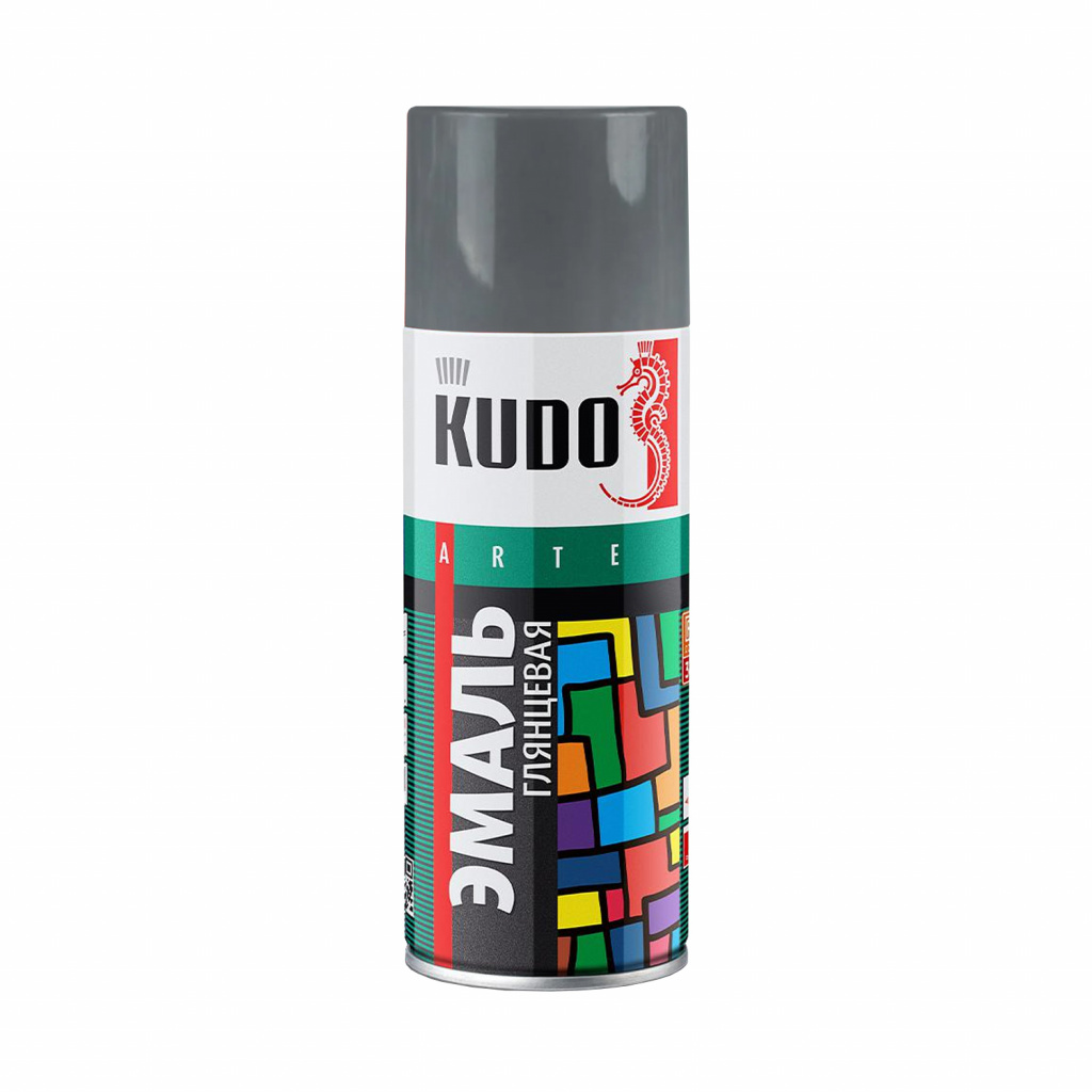 Эмаль универсальная KUDO KU-1016 тёмно-серая 520 мл 