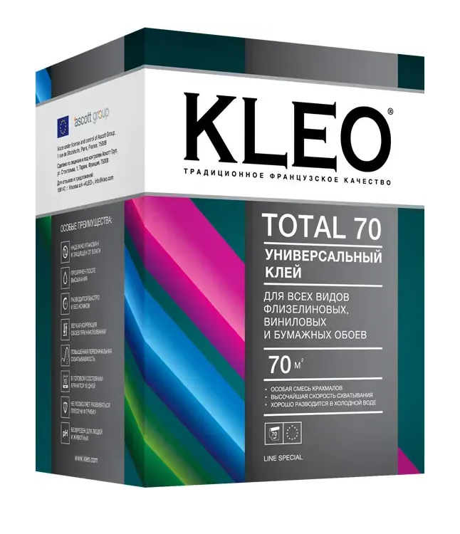 Клей для обоев KLEO TOTAL 70 универсальный, сыпучий 
