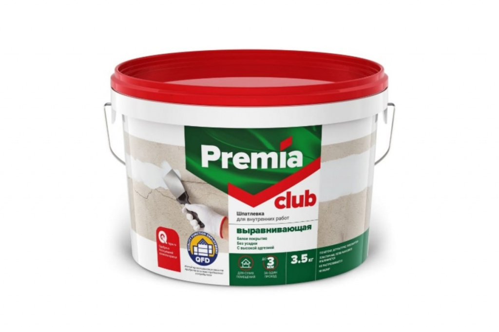 Шпатлевка PREMIA CLUB выравнивающая для внутренних работ 3,5 кг 