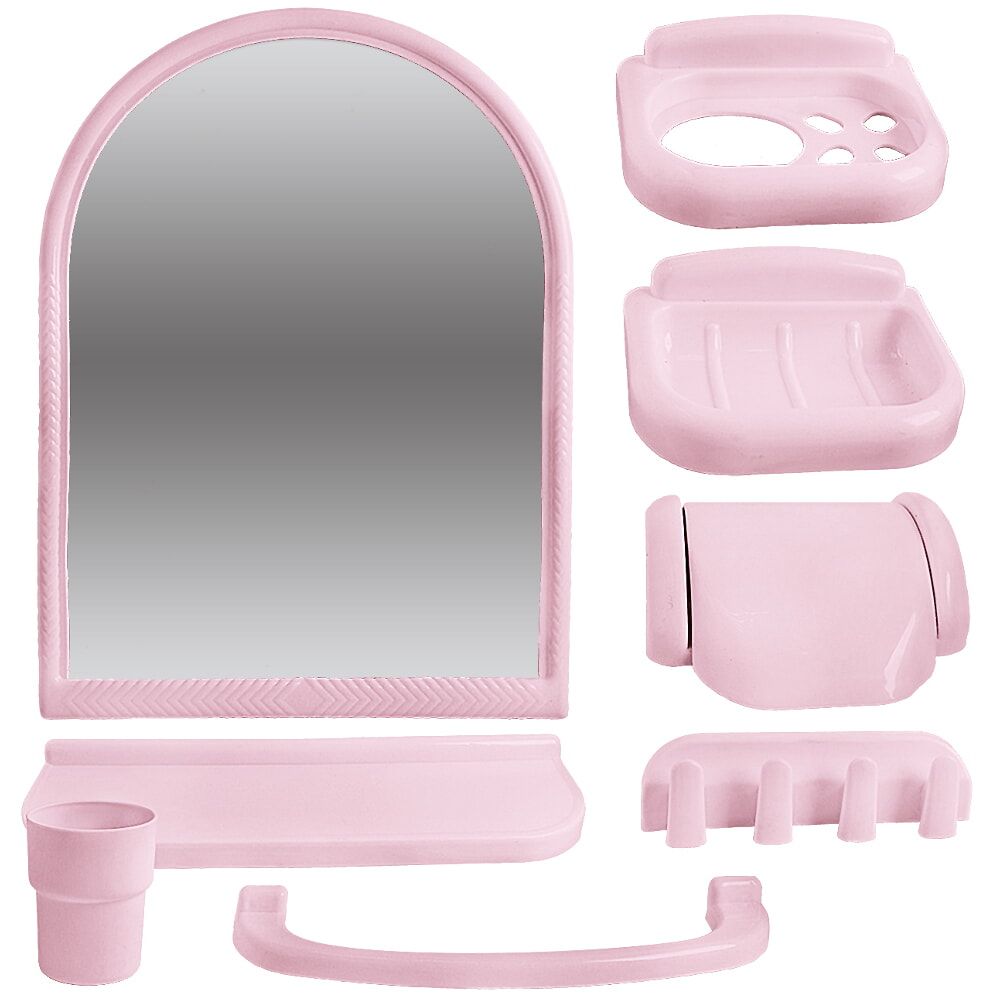 Набор зеркальный для ванной комнаты Елена МХ розовый   