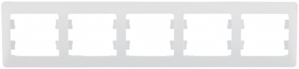Рамка Schneider Electric GLOSSA GSL000105 горизонтальная, 5 постов, белая 