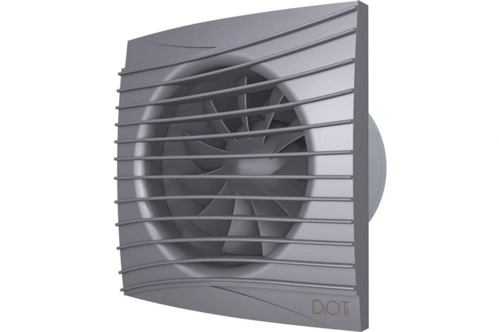 Вентилятор осевой вытяжной DiCiTi SILENT 4C gray metal с обратным клапаном D 100