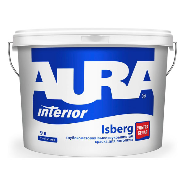 Краска для потолков AURA Isberg K0068 глубокоматовая 9 л   