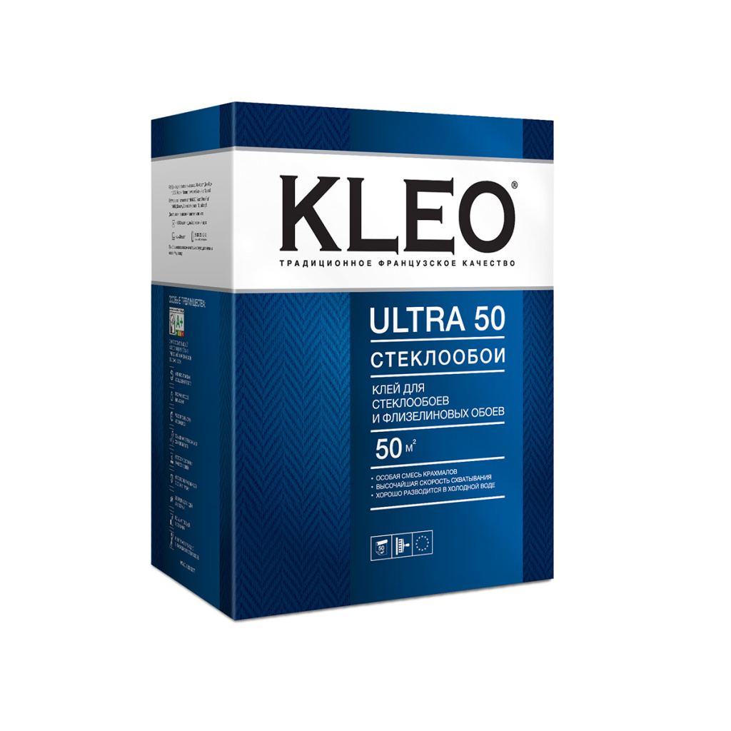 Клей Kleo Ultra 50 для стеклообоев и флизелиновых обоев 500 г 