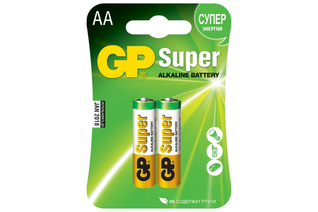 Батарейка GP Super Alkaline LR6 АА, 2 шт