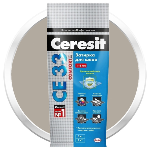 Затирка Ceresit СЕ33 Comfort №07 серый 2 кг