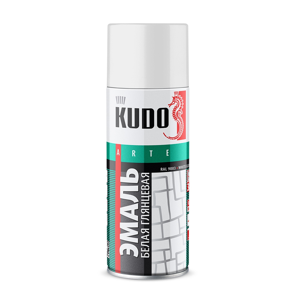 Эмаль универсальная  KUDO KU-1001 белая глянцевая 520 мл