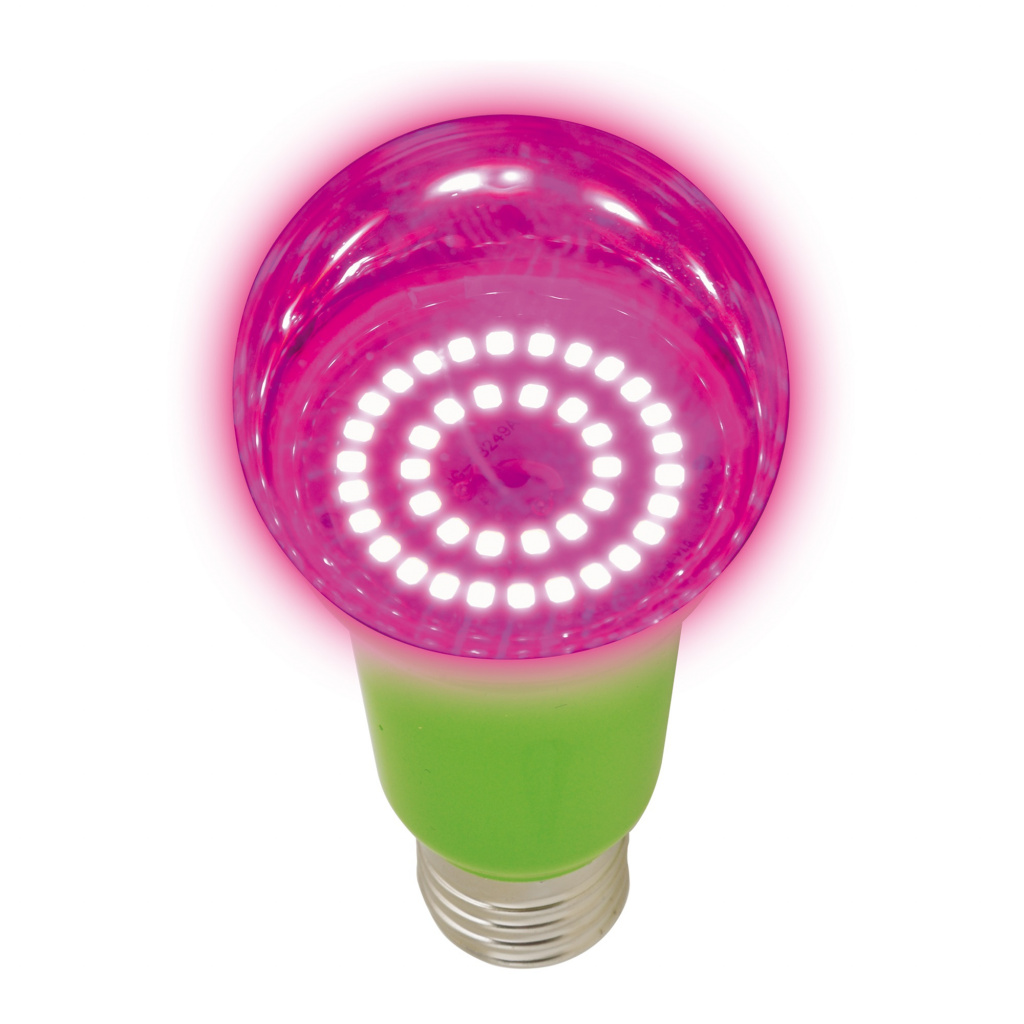 Лампа светодиодная для растений Uniel LED-A60-15W/SPSB/E27/CL PLP30GR форма A, прозрачная