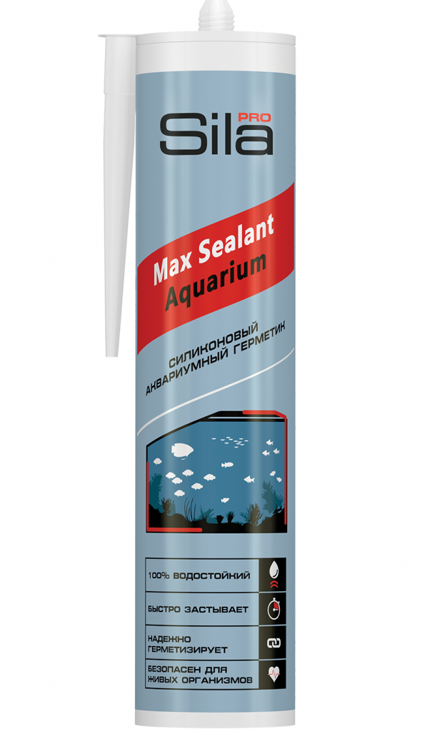 Герметик силиконовый Sila PRO Max Sealant AQ аквариумный бесцветный 290 мл 