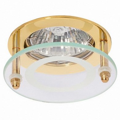 Светильник ИТАЛМАК Quartz 51 2 04 с накладным стеклом, круглый, золото