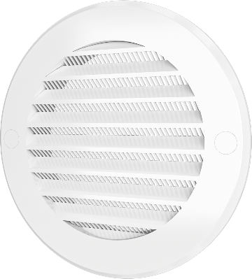 Решетка вентиляционная 10РКС, круглая с пластиковой сеткой D130 с фланцем D100
