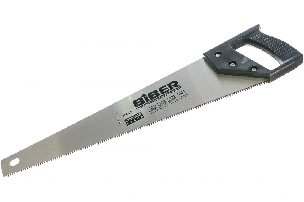 Ножовка по дереву Biber 85652 Стандарт средний зуб 450 мм 