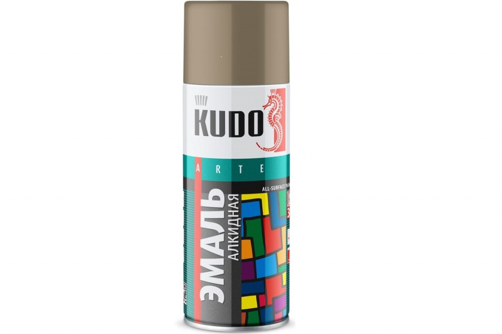 Эмаль универсальная KUDO KU-10184 серо-бежевая 520 мл 