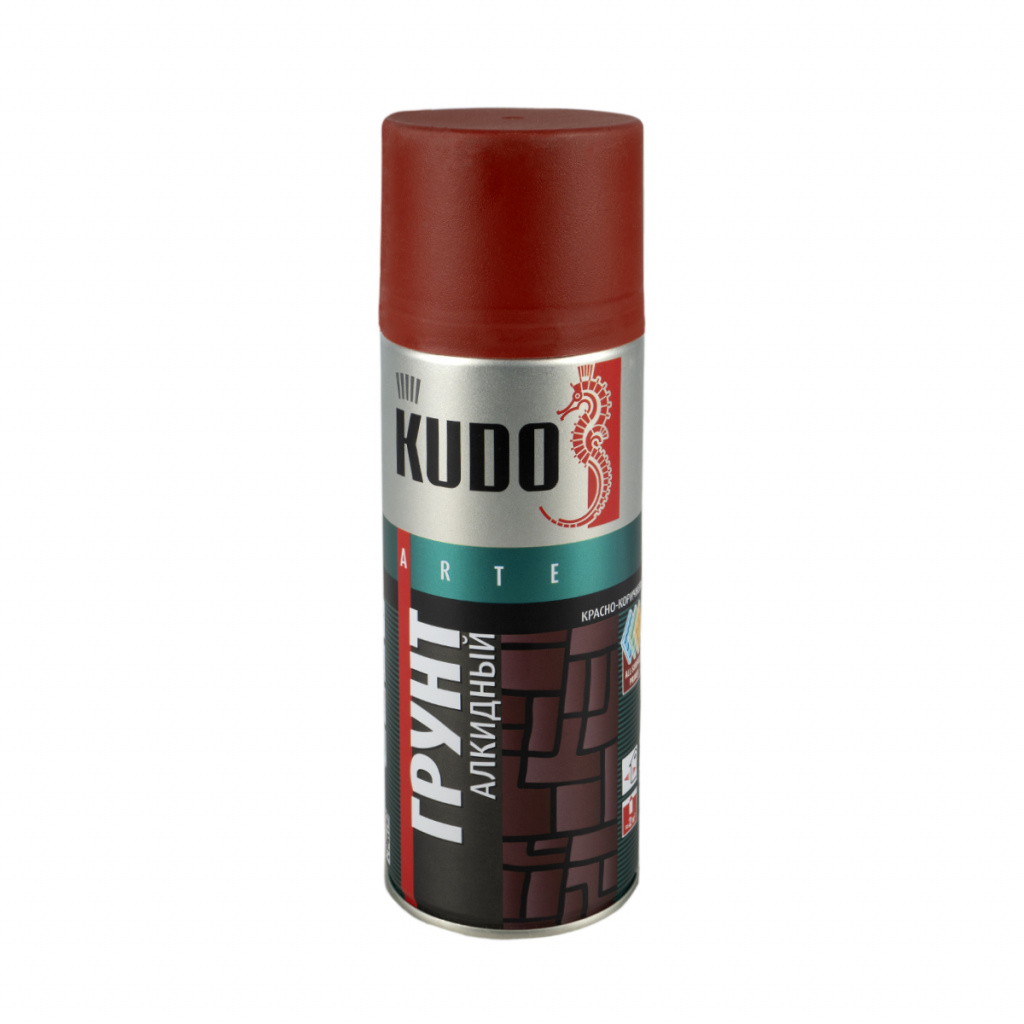 Грунт универсальный KUDO KU-2002 алкидный красно-коричневый 520 мл 