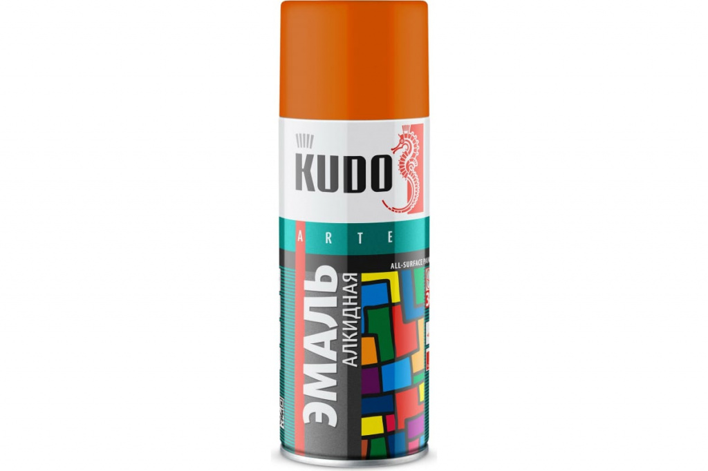 Эмаль универсальная KUDO KU-1019 оранжевая 520 мл 