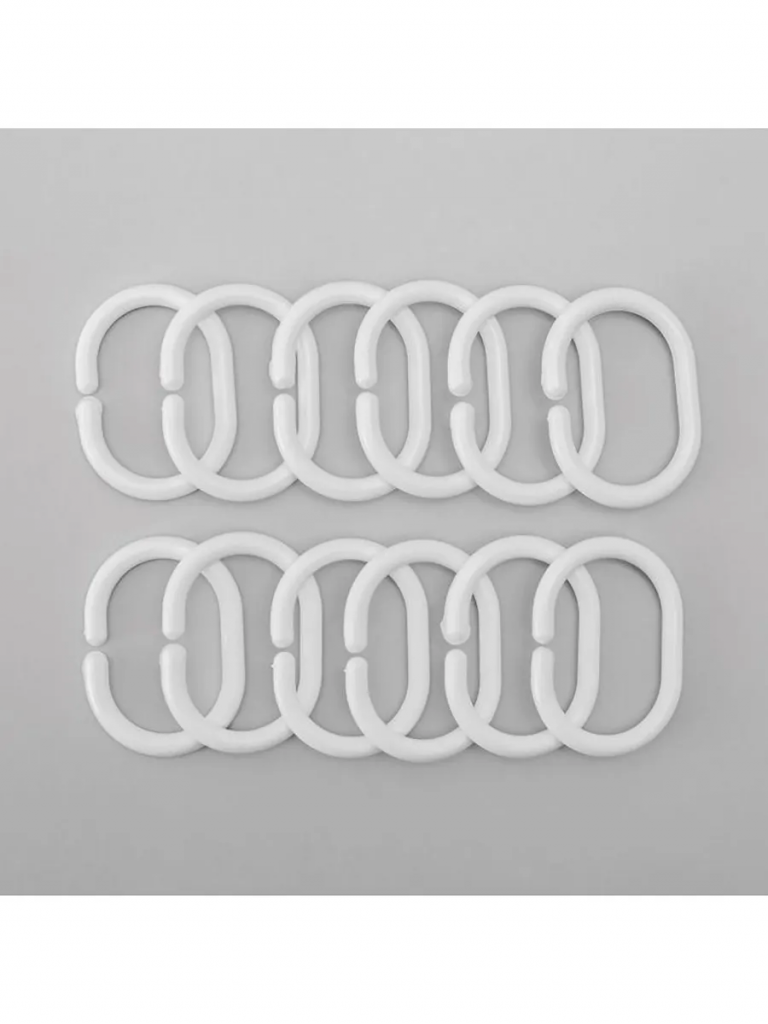 Набор пластиковых колец для штор в ванную AGP.09.1212-60WH белые   