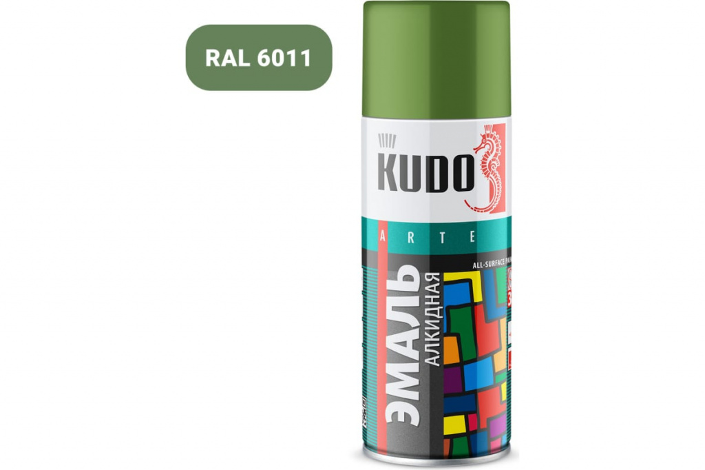 Эмаль универсальная KUDO KU-1008 фисташковая 520 мл 